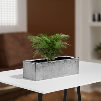 CBR1444SX - Textured Silver Long Flat Rectangle - 14"x4"x4"