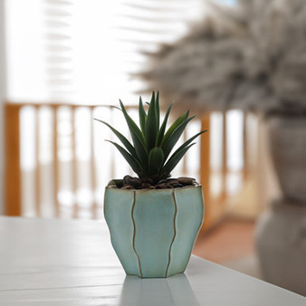 CUB1707MB - Special Blue Unique Pot - 7.6" W x 7" H