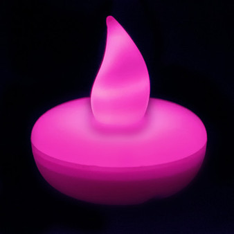 LED02PK Small Round Floating LED Candle - Pink (12pcs)