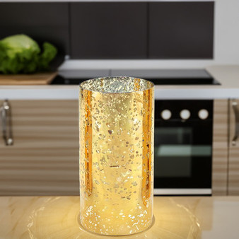 HST0508GS - Gold Speckled Glass Hurricane Candle Shade Chimney Tube [No Bottom] - 5" x 8"