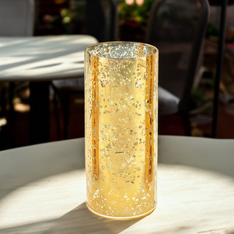 HST0510GS - Gold Speckled Glass Hurricane Candle Shade Chimney Tube [No Bottom] - 5" x 10"