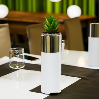 CYL0412GW - Gold Topped White Ceramic Cylinder - 12" (12 pcs)