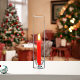 HST0314 - Clear Hurricane Candle Shade Chimney Tube  [No Bottom] - 3" x 14"