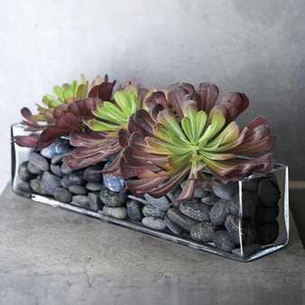 VBV4410 - Glass Rectangular Planter Box Vase - 4" x 4" x 10"