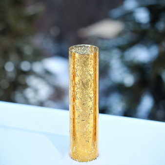 HST2510GS - Gold Speckled Glass Hurricane Candle Shade Chimney Tube [No Bottom] - 2.5" x 10"