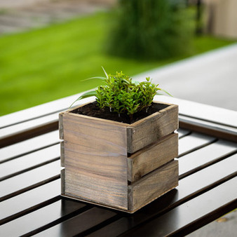 WCB0006RC - Rustic Wood Wine Crate Box - 6"