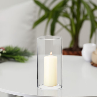 HST0408 - Clear Hurricane Candle Shade Chimney Tube (NO Bottom) - 4"x8" (24 pcs/case)