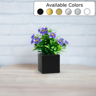 Ceramic Cube Vase - 6"H (Various Colors)