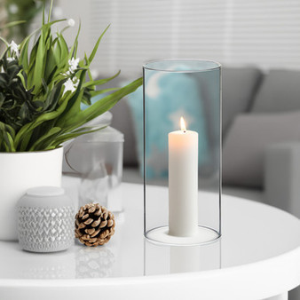 HST0410 - Clear Hurricane Candle Shade Chimney Tube [No Bottom] - 4"x10"
