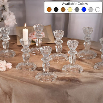 4.3" Small Regal Taper Candle Holder  - (Various Colors)