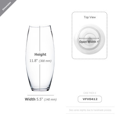 VFV0412 - Clear Unique Bullet Glass Vase - 4" x 12"
