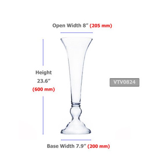 VTV0824 - Flared Pedestal Trumpet Vase - 24"