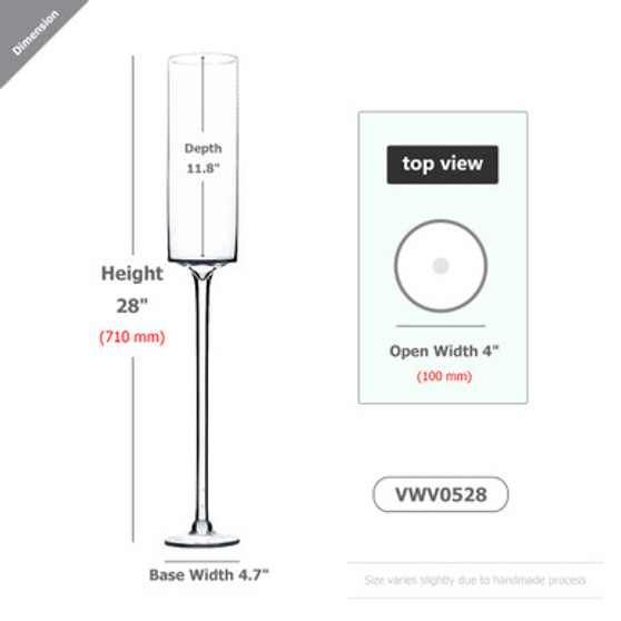 VWV0528 - Clear Wine Vase - 5"x 28" (6 pcs)