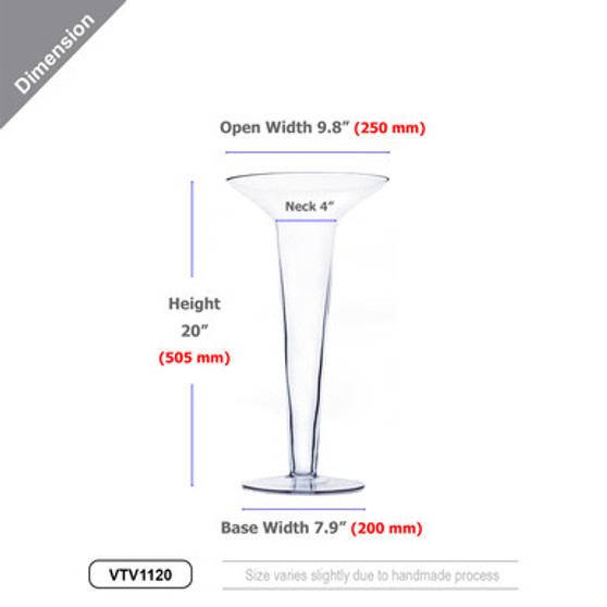 VTV1120 - Flared Lip Trumpet Vase - 20"