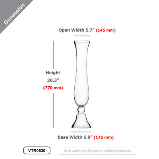 VTR0530 - Hurricane Pedestal Trumpet Vase - 30"