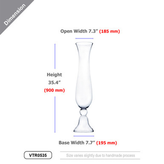 VTR0535 - Hurricane Pedestal Trumpet Vase - 35"