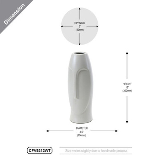 CFV9212WT - Large White Moai Vase - 12" CFV9212WT - Large White Moai Vase - 12"