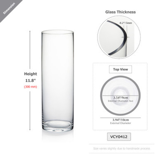 VCY0412 - Cylinder Glass Vase - 4x12