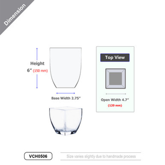 VCH0506 - Candle Holder Glass Vase - 4.5"x6"