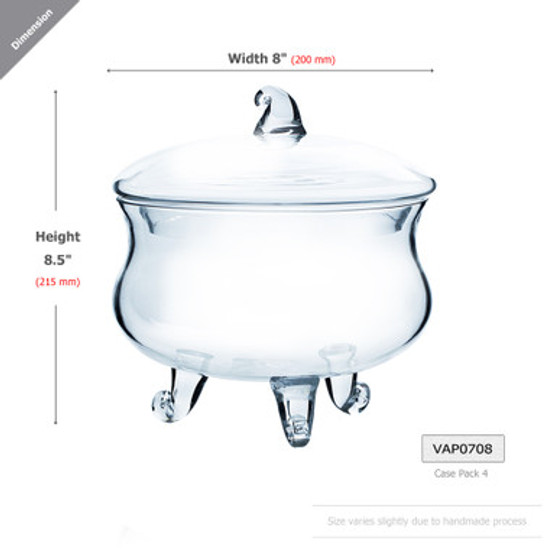 VAP0708 - Witches Cauldron Apothecary / Candy Buffet Jar with Lid - 8.5"