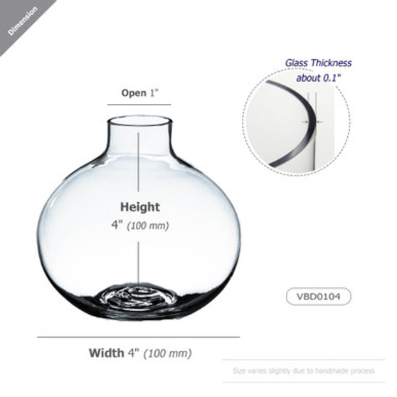 VBD0104 - Small Round Bud Vase - 4"