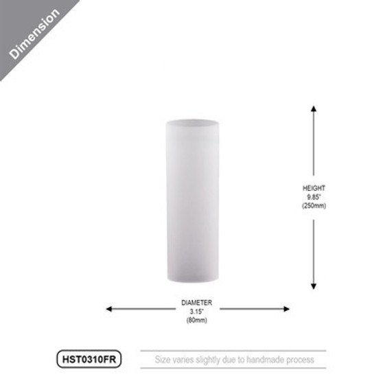 HST0310FR - Frosted Glass Hurricane Candle Shade Chimney Tube [No Bottom] - 3" x 10"