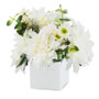 VCB0006WT - Handblown White Cube Glass Vase / Candle Holder - 6" VCB0006WT - Handblown White Cube Glass Vase / Candle Holder - 6"
