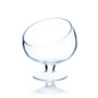 VHC0610 - Clear Slant Cut Unique Bowl Glass Vase on Stand - 8.6" VHC0610 - Clear Slant Cut Unique Bowl Glass Vase on Stand - 8.6"