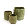 CYC3904GN - Small Olive Green Leaf Cylinder Vase - 4.1" D x 4.1" CYC3904GN - Small Olive Green Leaf Cylinder Vase - 4.1" D x 4.1"
