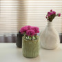 CYC3905GN - Medium Olive Green Leaf Cylinder Vase - 4.7" D x 4.7" H CYC3905GN - Medium Olive Green Leaf Cylinder Vase - 4.7" D x 4.7" H