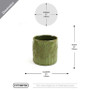 CYC3907GN - Large Olive Green Leaf Cylinder Vase - 6.5" D x 6.5" H CYC3907GN - Large Olive Green Leaf Cylinder Vase - 6.5" D x 6.5" H