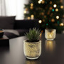 CUC8504SG - Medium Antique Gold Ceramic Pot - 4.1" H CUC8504SG - Medium Antique Gold Ceramic Pot - 4.1" H