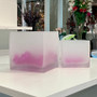 VCB0005FR - Handblown Frosted Cube Glass Vase / Candle Holder - 5" VCB0005FR - Handblown Frosted Cube Glass Vase / Candle Holder - 5"