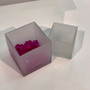 VCB0005FR - Handblown Frosted Cube Glass Vase / Candle Holder - 5" VCB0005FR - Handblown Frosted Cube Glass Vase / Candle Holder - 5"