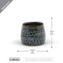 CUB9504BL - Medium Fancy Blue Pot - 3.75" H CUB9504BL - Medium Fancy Blue Pot - 3.75" H