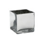 VCB0006SV - Handblown Silver Cube Glass Vase / Candle Holder - 6" VCB0006SV - Handblown Silver Cube Glass Vase / Candle Holder - 6"