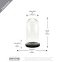 VDM1121WB - Large Glass Dome Cloche with Black Wood Base - 21"