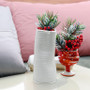 CUB6509WT - White Formed Vase - 9" H CUB6509WT - White Formed Vase - 9" H