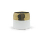 CUB1806GW White Ceramic Pot with Gold Rim - 7.5" W x 6.5" H CUB1806GW White Ceramic Pot with Gold Rim - 7.5" W x 6.5" H