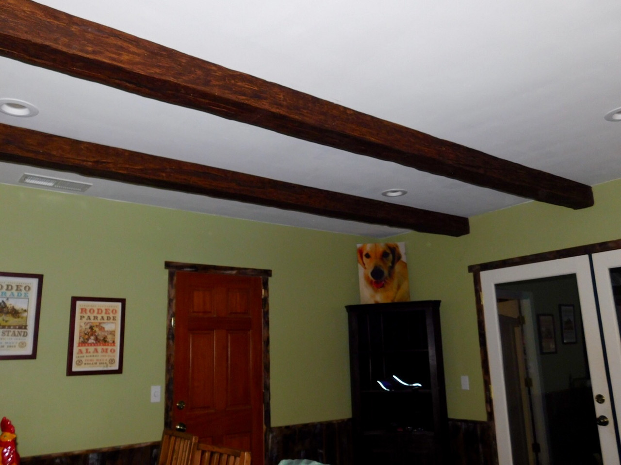 Custom Stained Beams Make the Living Room Barron Designs
