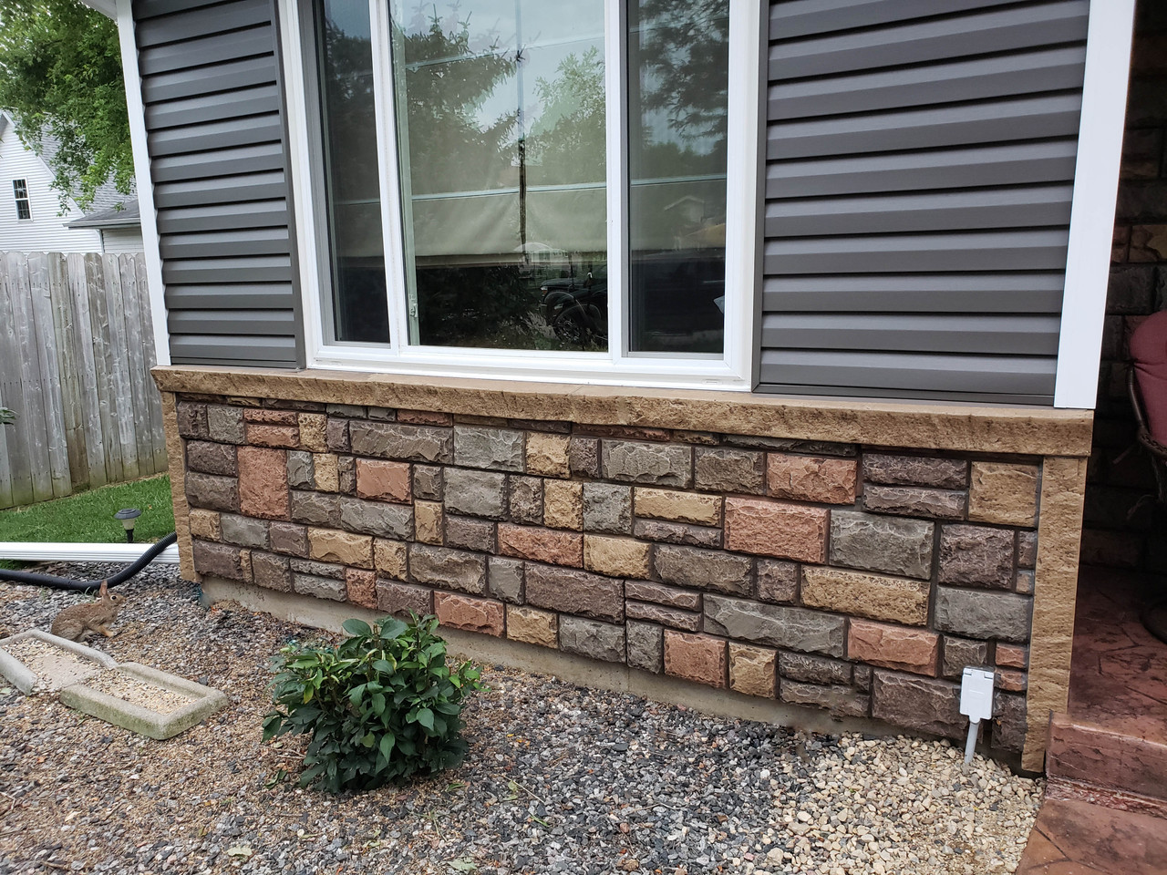 Faux brick shop panels exterior