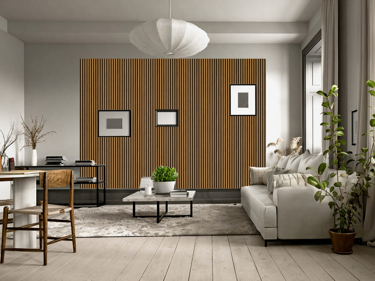 Wood Slat & Acoustic Panels example