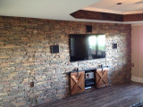 Basement TV Wall Adds Farmhouse Style