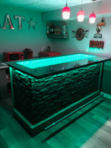 DIY Home Bar with Infinity Mirror Top