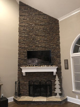Replace a Brick Fireplace with Stacked Stone Elegance