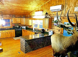 Rustic Kitchen Island in a Lodge Style Home