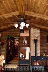 Rustic Ceiling Panel and Faux Wood Beam Combo