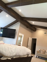 Master Bedroom Makeover with Driftwood Beams