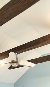 Hanging a Ceiling Fan from Suspended Faux Beams