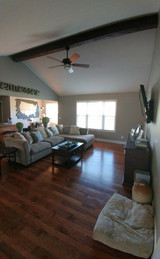 Family Room Makeover with One Ceiling Beam